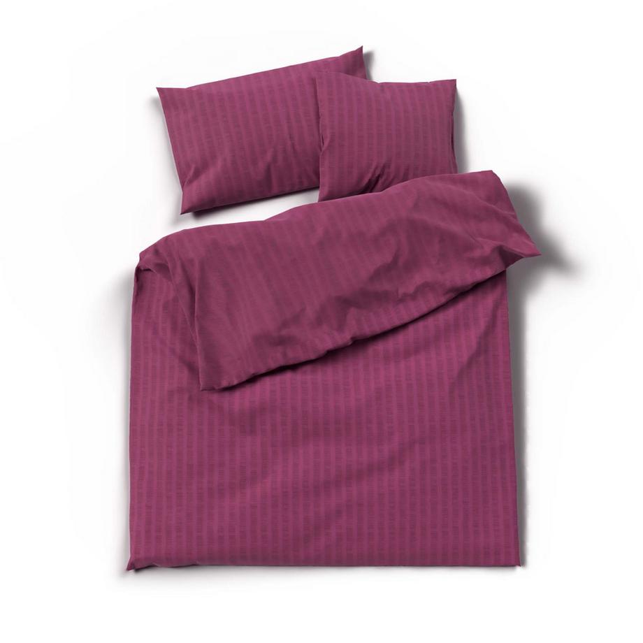 Lotus Bettwaren Lotus Biancheria da Letto Raso Seersucker Tinta Unita  