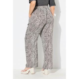 Ulla Popken Rose Imprimé Animal Jambe Large Pantalon  