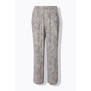 Ulla Popken Rose Imprimé Animal Jambe Large Pantalon  