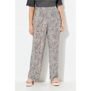 Ulla Popken Rose Imprimé Animal Jambe Large Pantalon  