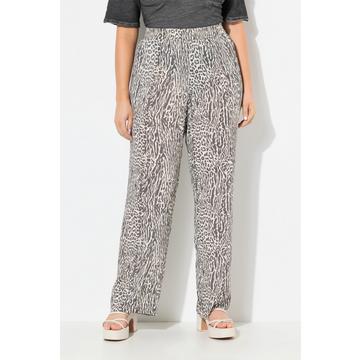 Pantaloni modello Rose con stampa animalier, taglio della gamba ampio e cintura elastica