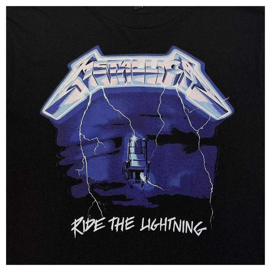 Metallica Haut Court Ride The Lightning Imprimé Au Dos  