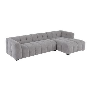 Ecksofa & Hocker - Ecke rechts - melierter Stoff - Grau - DILOME von Pascal Morabito