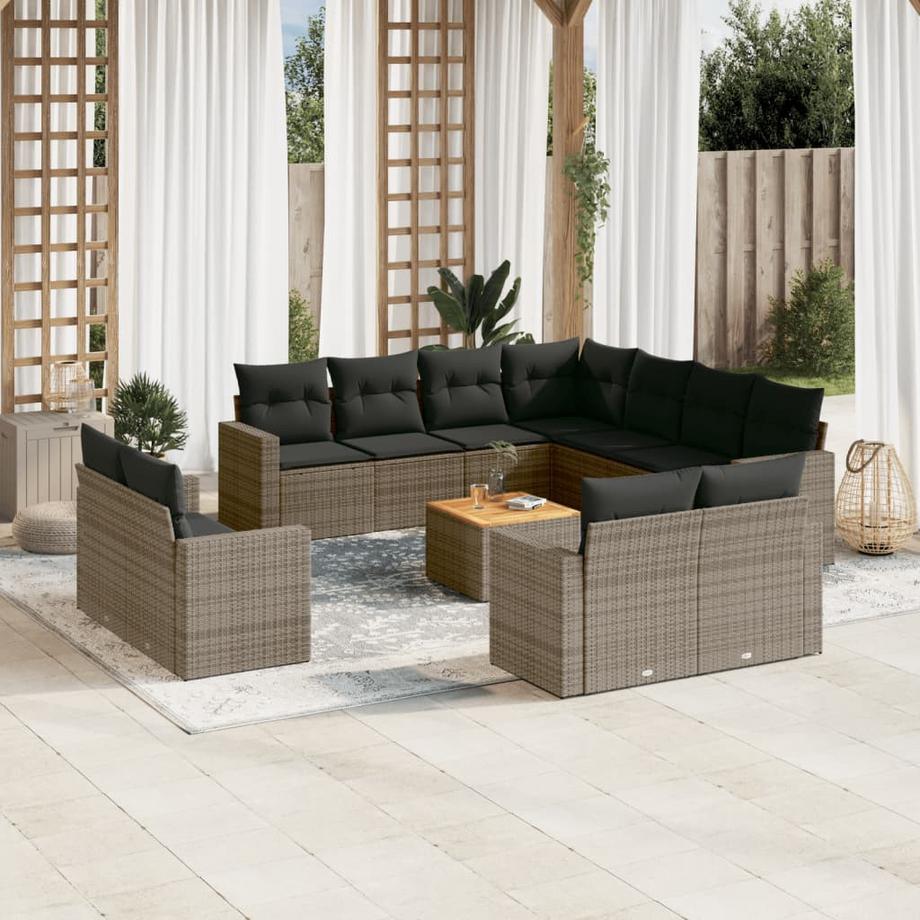 VidaXL set divano da giardino Polirattan  