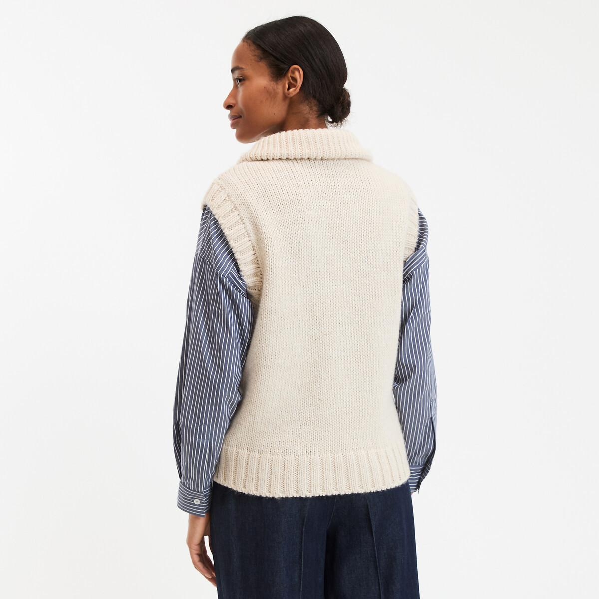 La Redoute Collections Ärmelloser Pullover mit Trucker Kragen  