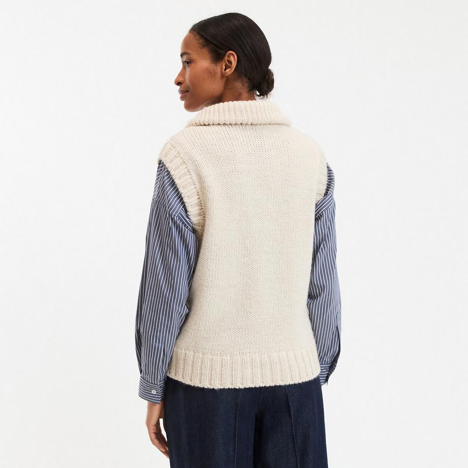 La Redoute Collections Ärmelloser Pullover mit Trucker-Kragen  