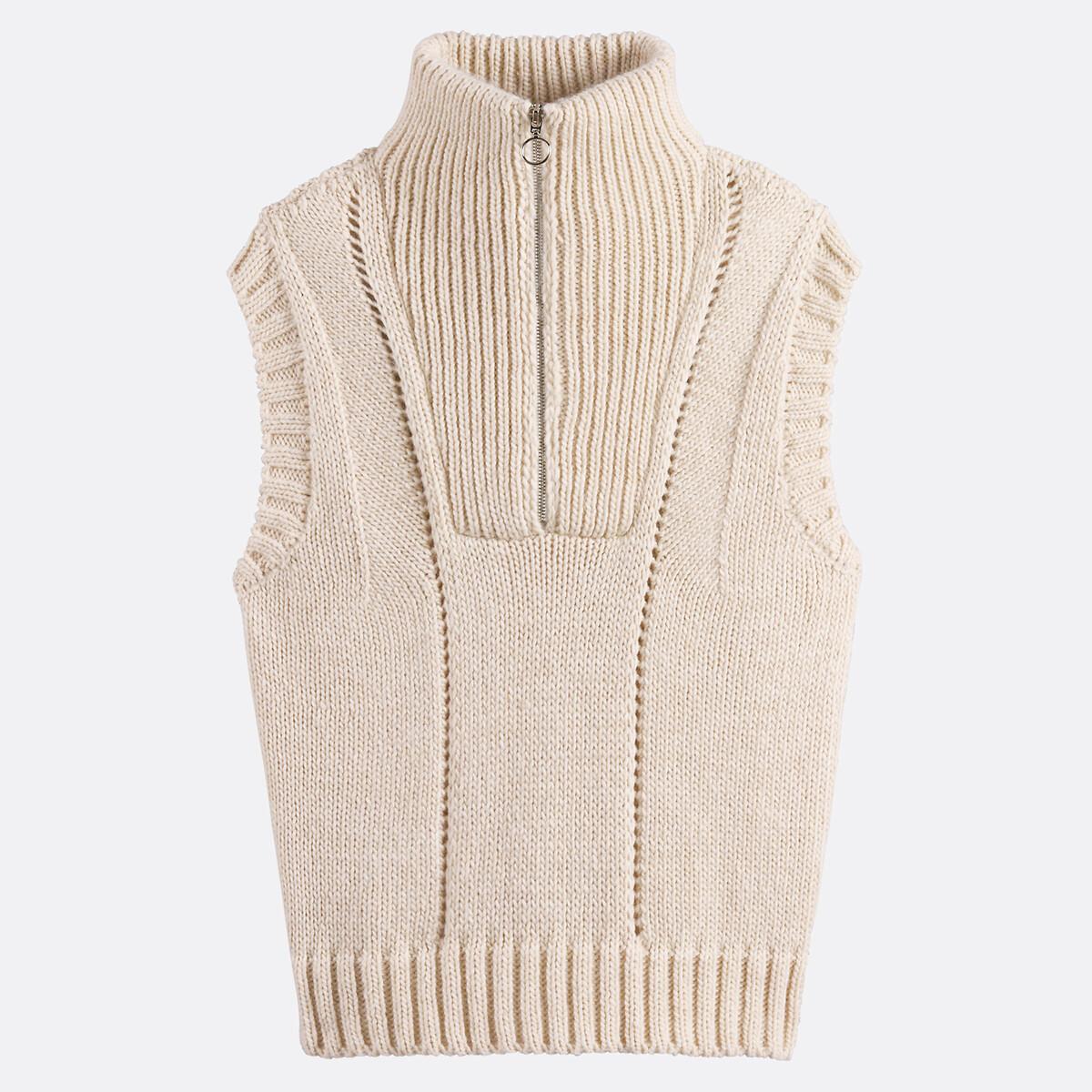 La Redoute Collections Ärmelloser Pullover mit Trucker Kragen  