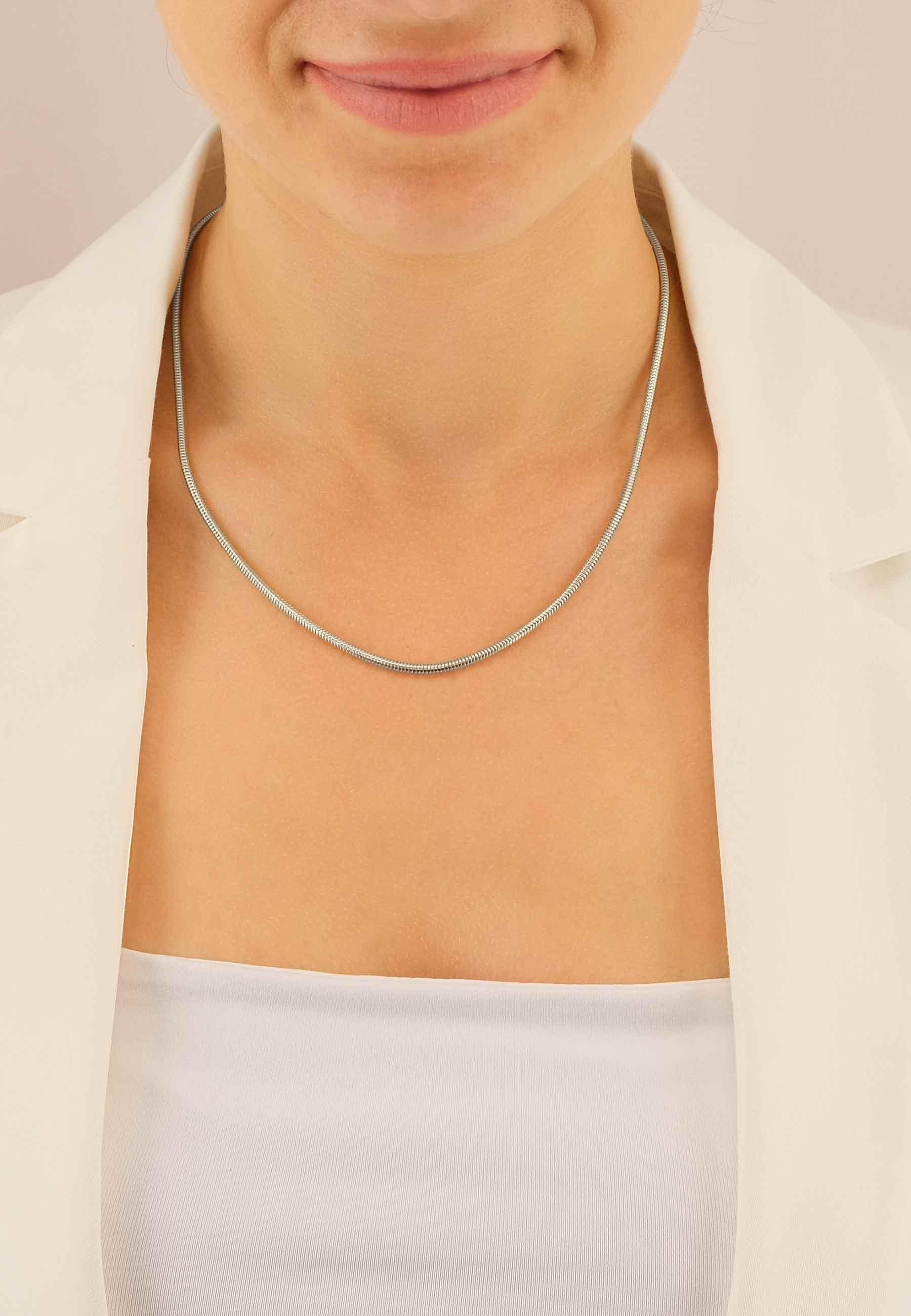 MUAU Schmuck  Collier Schlange Weissgold 750, 2.4mm, 45cm 
