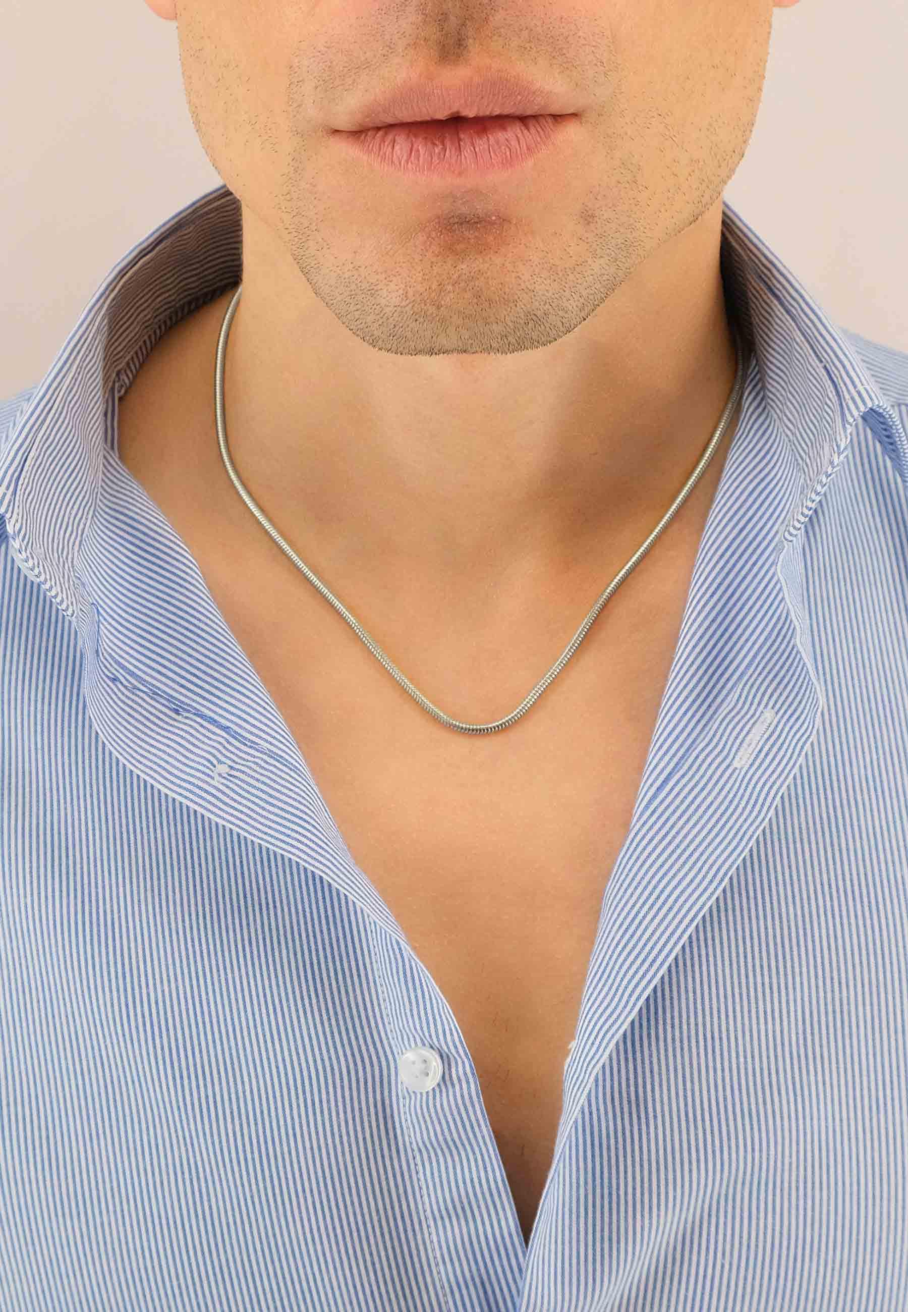 MUAU Schmuck  Collier Schlange Weissgold 750, 2.4mm, 45cm 