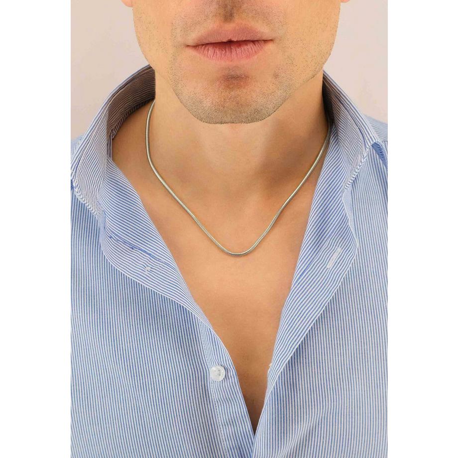 MUAU Schmuck  Collier serpent or blanc 750, 2.4mm, 45cm 