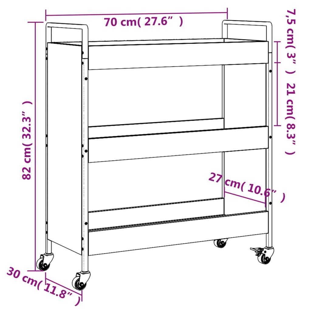 VidaXL carrello da cucina Legno multistrato  