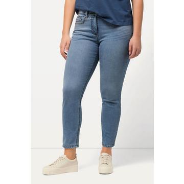 Jean Sarah avec pierres fantaisie, jambe étroite et taille stretch confortable