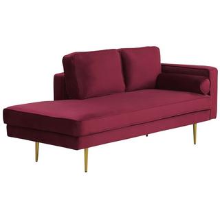 Beliani Chaise longue versione destra en Velluto Moderno MIRAMAS  