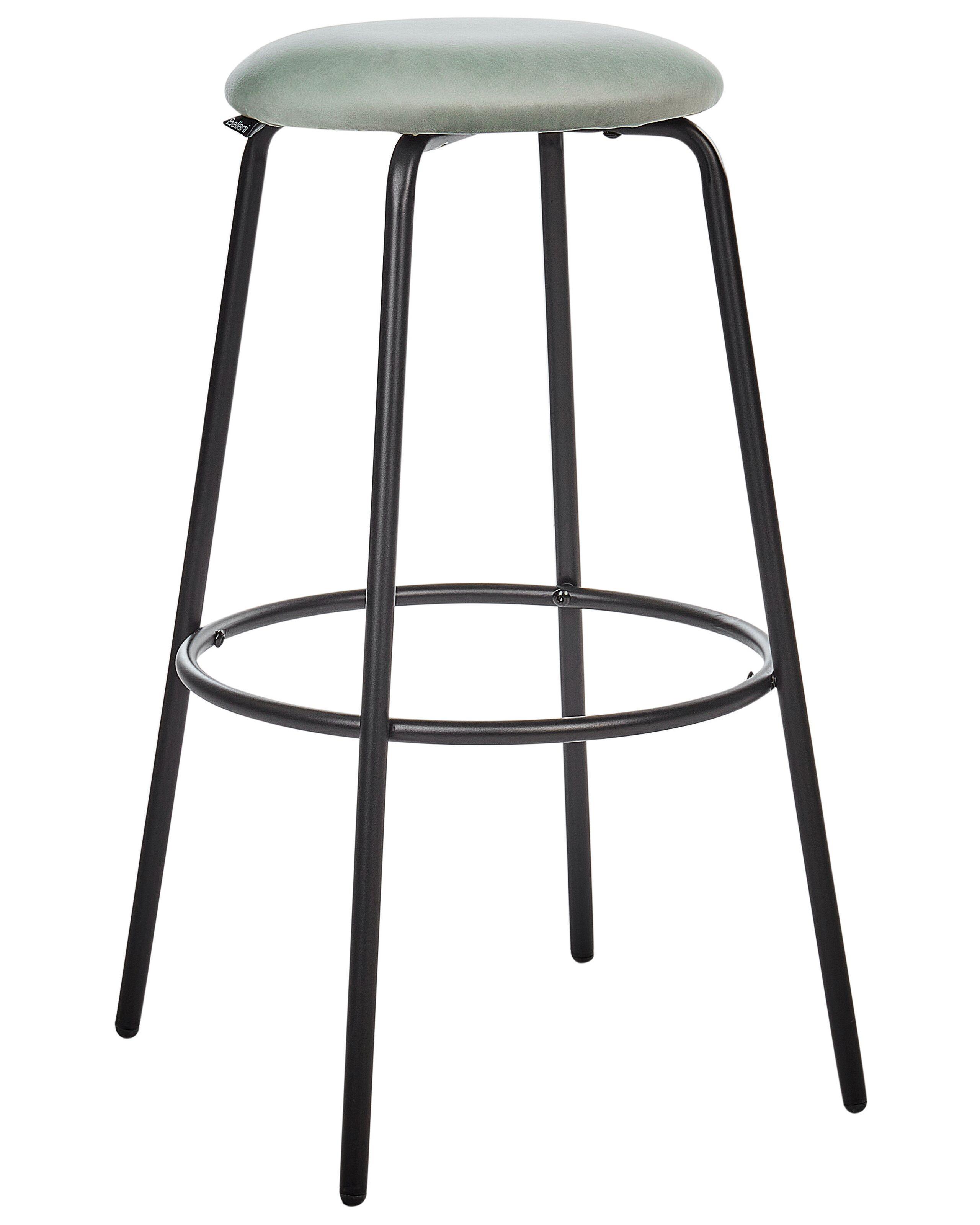 Beliani Set mit 2 Barhockern aus Samtstoff Retro MORTON  