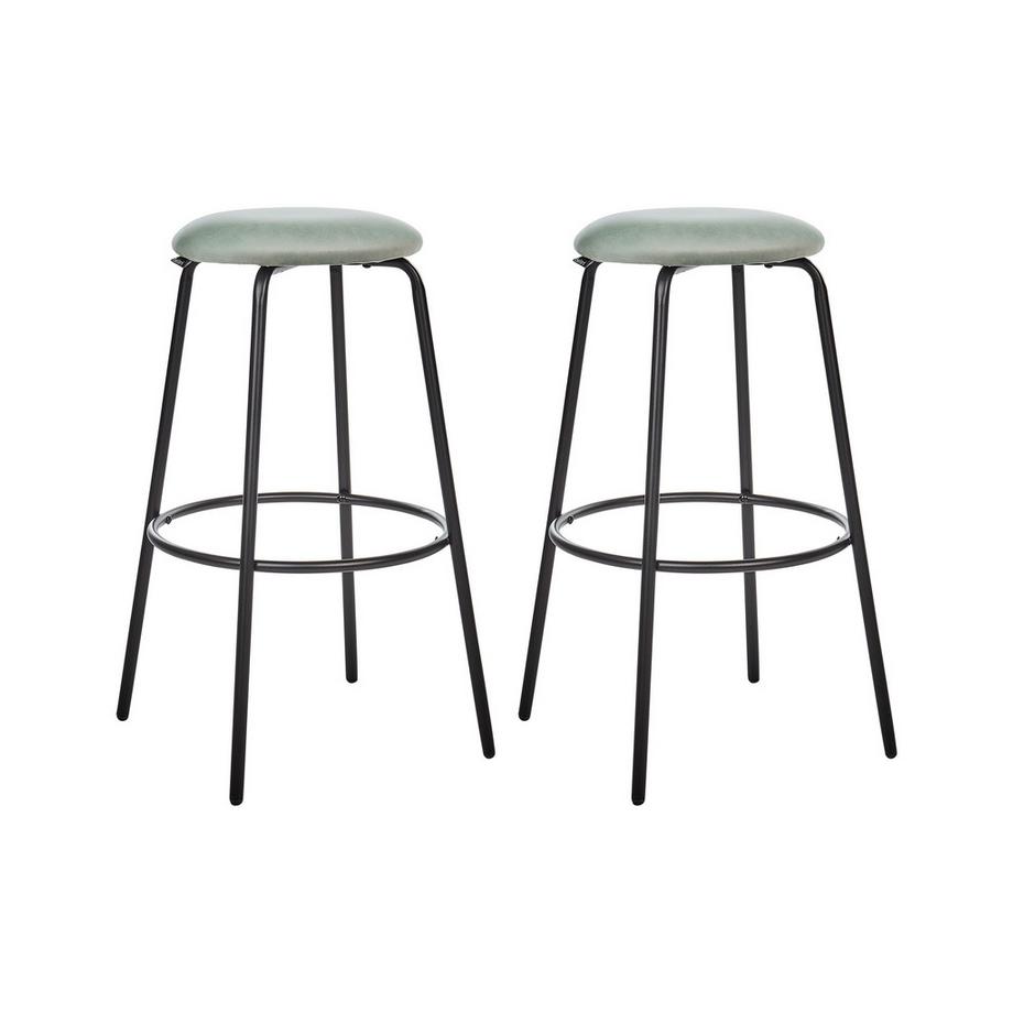 Lot de 2 tabourets de bar en Velours  MORTON