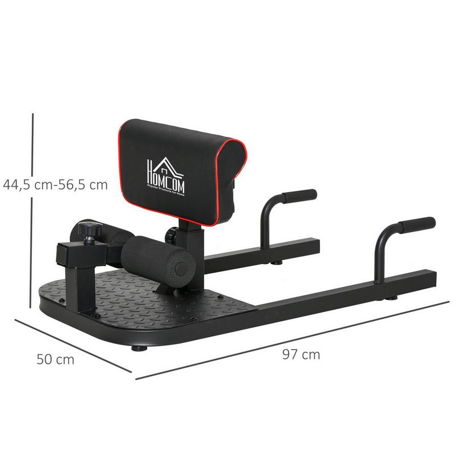 Northio  Sissy Squat Kniebeugentrainer Bein Bauchtrainer 3In1 Verstellbar Bis 120Kg Stahl Schwarz 50X97X44,5-56,5Cm 