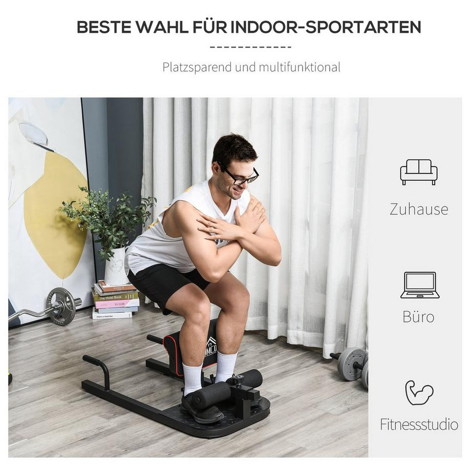 Northio  Sissy Squat Kniebeugentrainer Bein Bauchtrainer 3In1 Verstellbar Bis 120Kg Stahl Schwarz 50X97X44,5-56,5Cm 