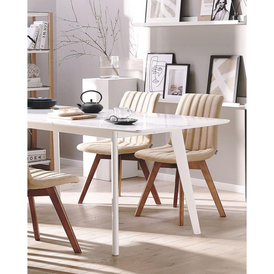 Beliani Lot de 2 chaises de salle à manger en Tissu  CALGARY  