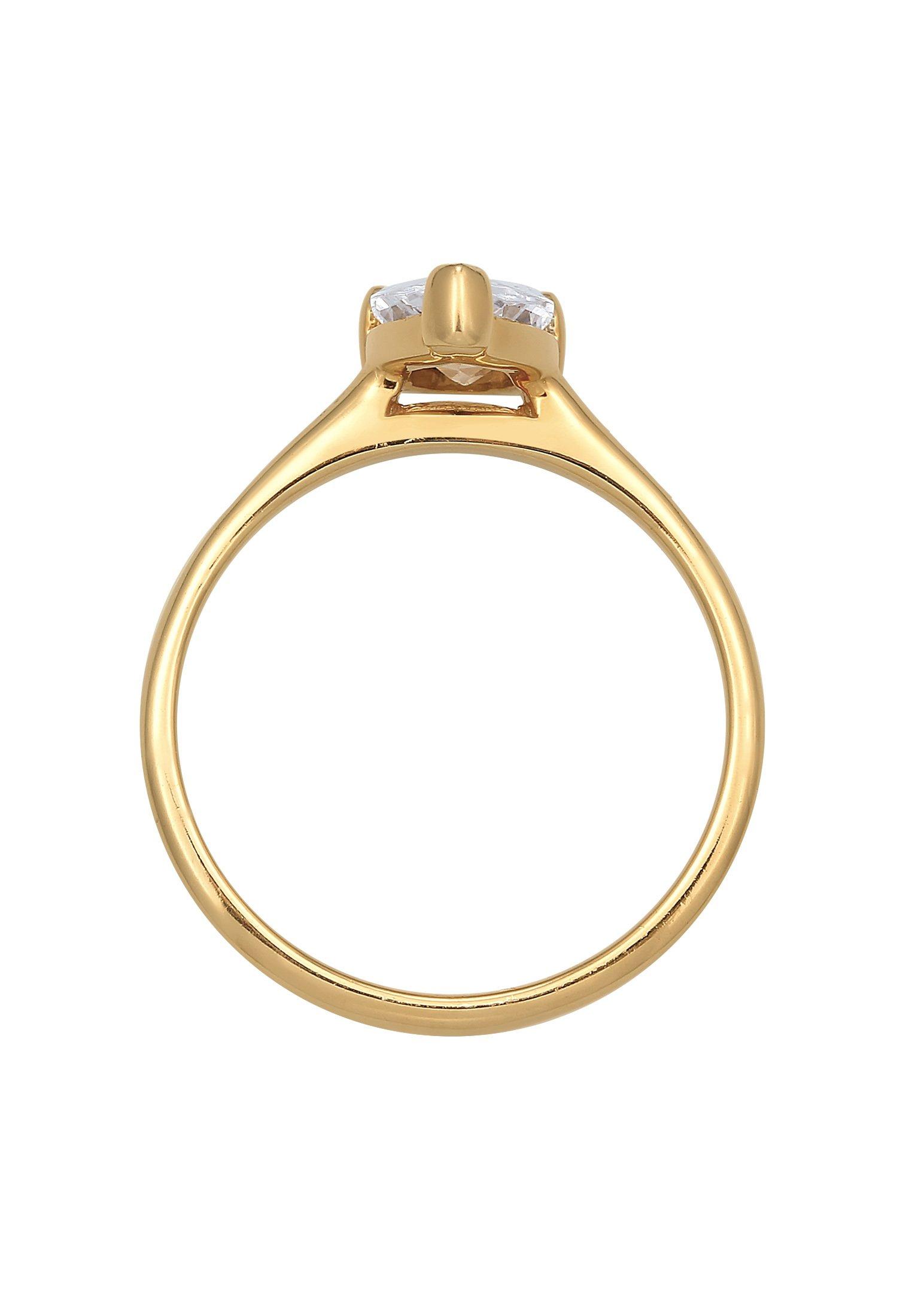 Elli  Bague Femmes Bague De Fiançailles Solitaire Goutte Avec Zirconia 