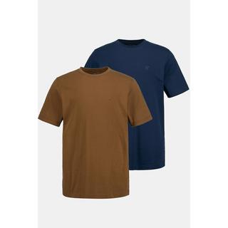 JP1880  T-shirts Basic à col rond, en lot de 2 - jusqu'au 8 XL 