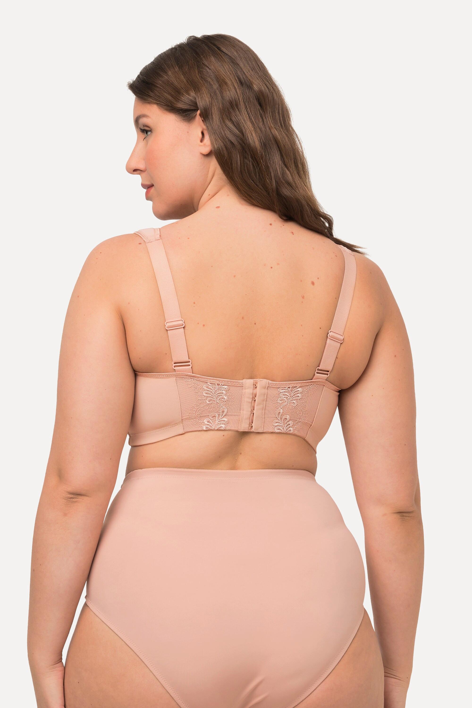 Ulla Popken  Soutien-gorge de maintien, sans armatures, avec broderies - bonnet C-D 