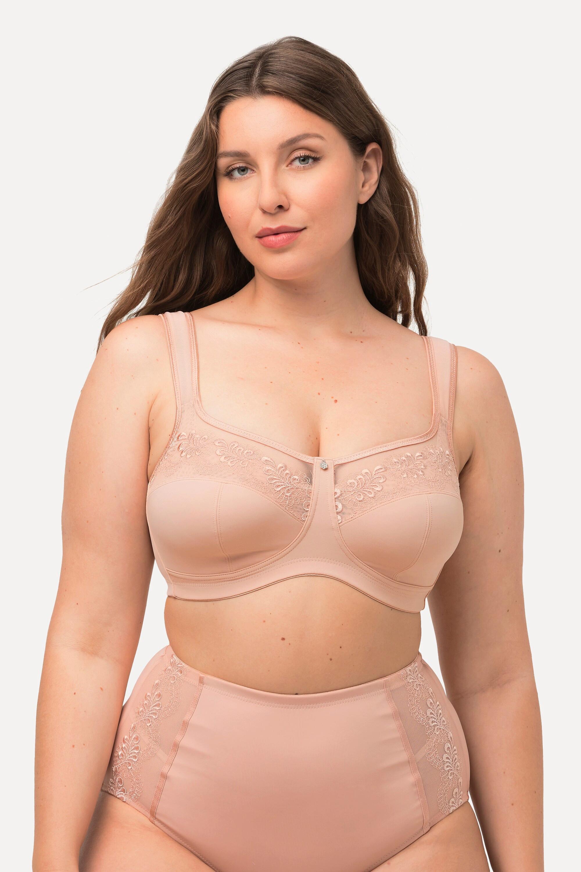 Ulla Popken  Soutien-gorge de maintien, sans armatures, avec broderies - bonnet C-D 