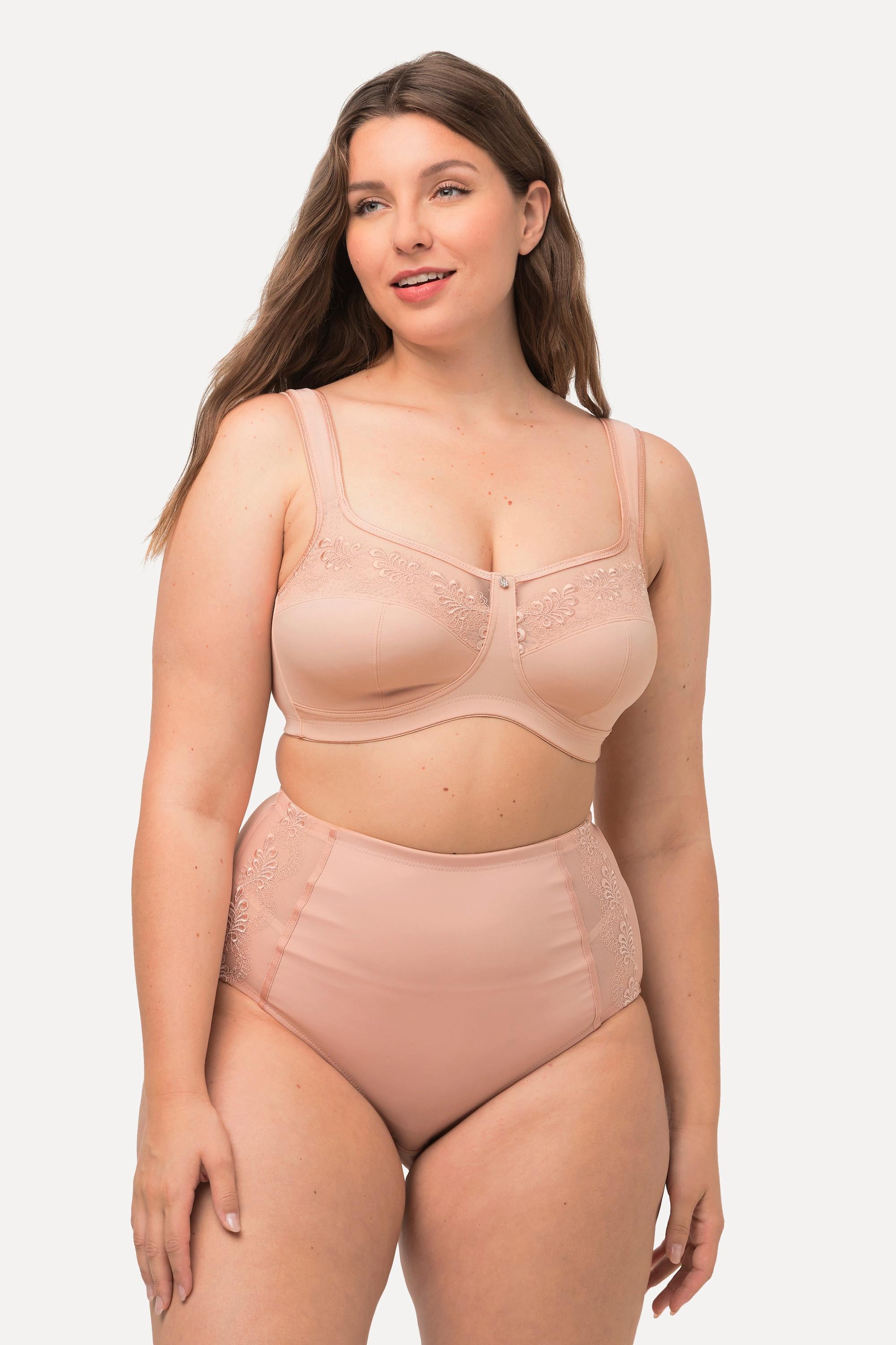 Ulla Popken  Soutien-gorge de maintien, sans armatures, avec broderies - bonnet C-D 