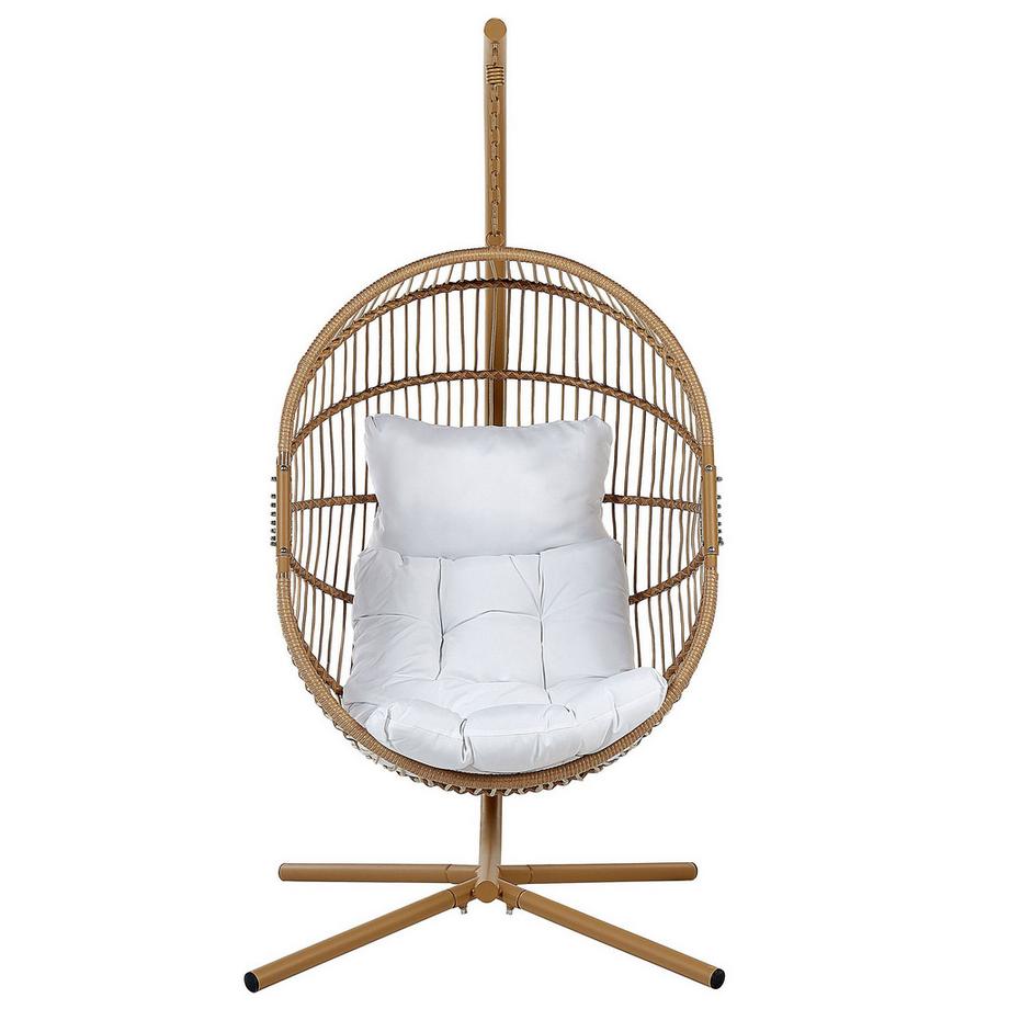 Beliani Hängesessel mit Gestell aus PE Rattan Boho ACRI  