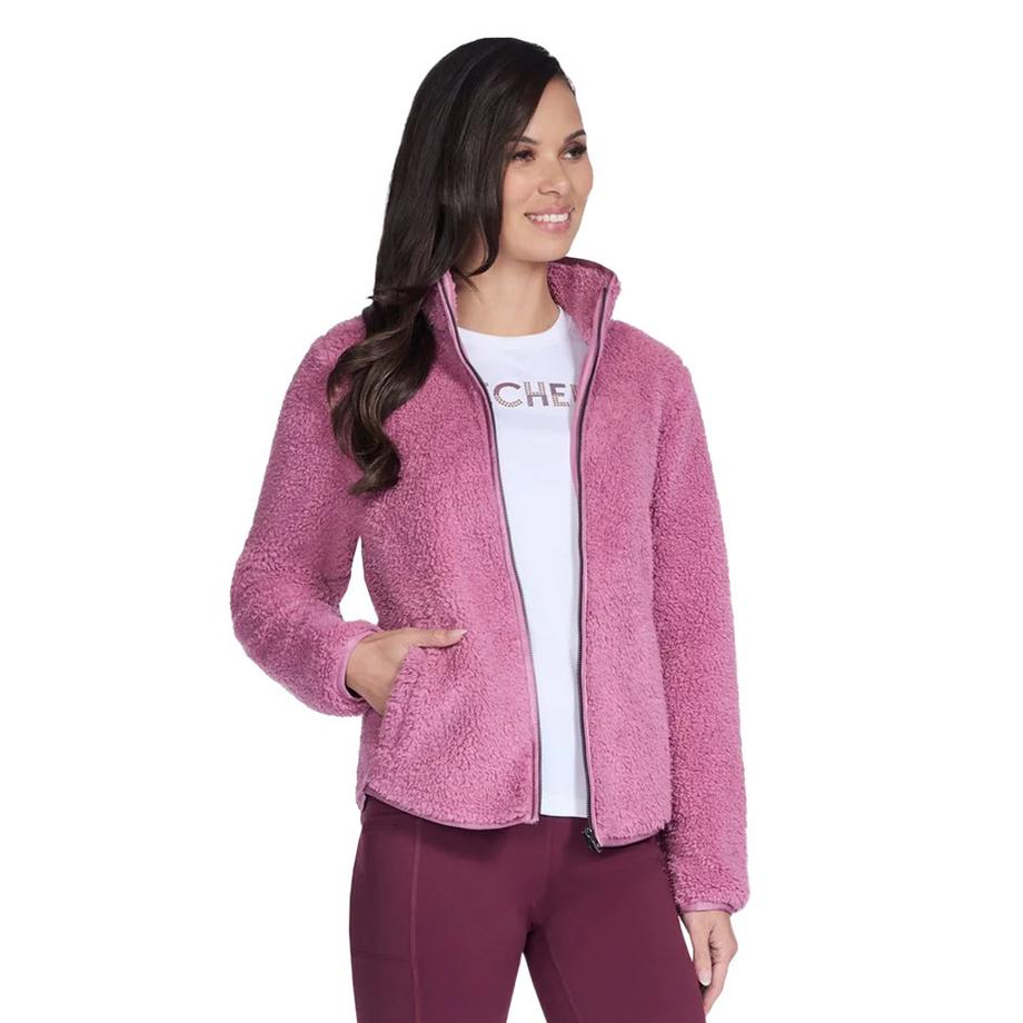 SKECHERS Veste Teddy à Col Montant  