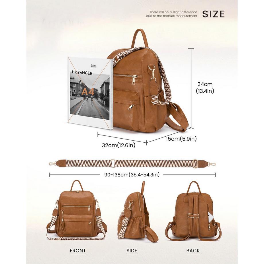 Only-bags.store Elegante Zaino 2-in-1 Borsa a Mano Borsa a Tracolla  