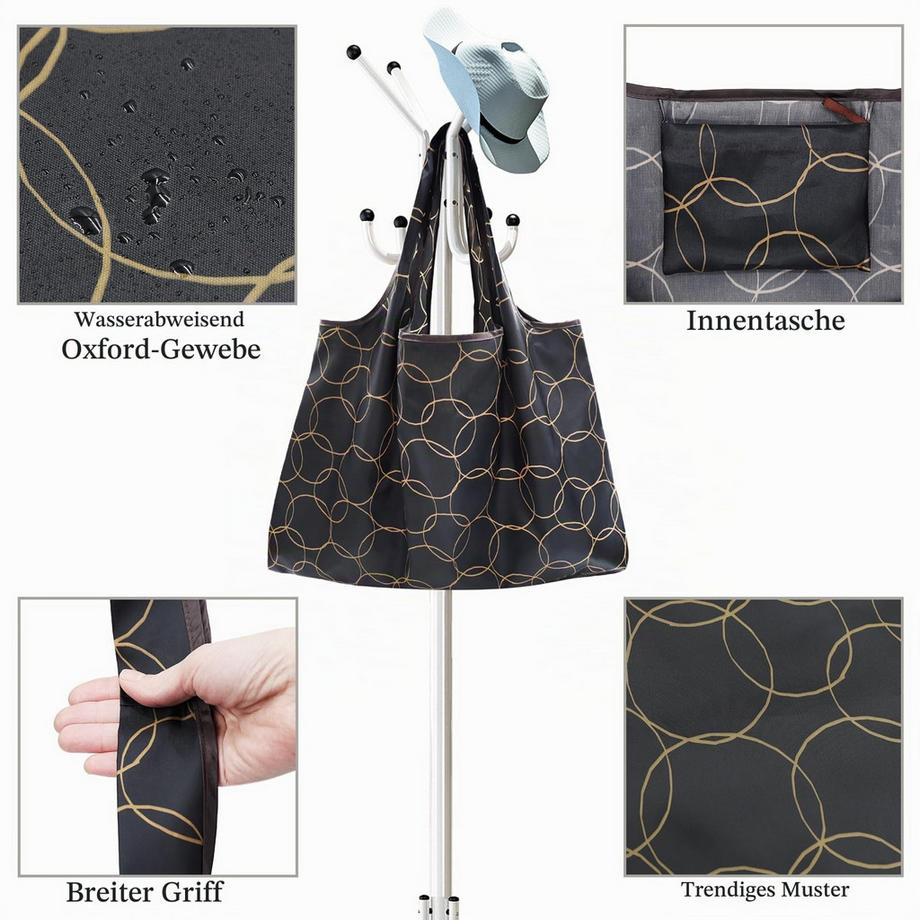Only-bags.store Einkaufstasche Faltbare große, wiederverwendbare Einkaufstasche aus Stoff  
