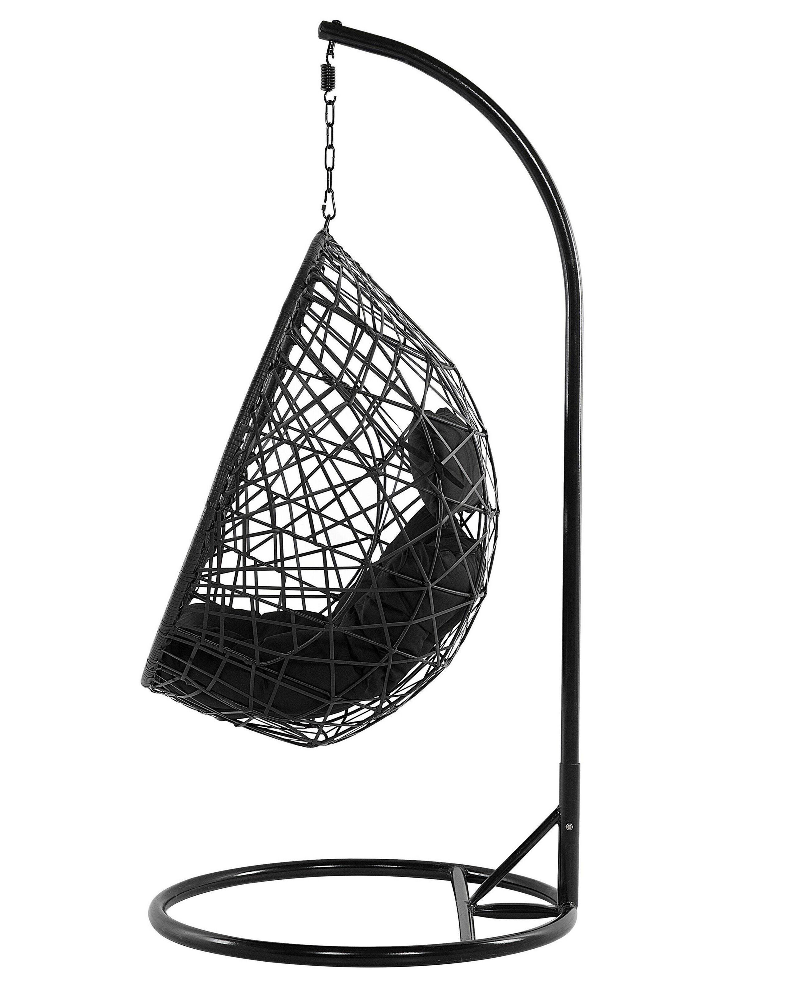 Beliani Hängesessel mit Gestell aus PE Rattan Retro ALATRI  