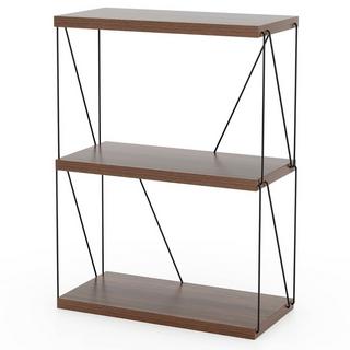 Northix 3 Ebenen Standregal mit Metallrahmen Industrielles Bücherregal Lagerregal 60 x 29,5 x 82 cm  