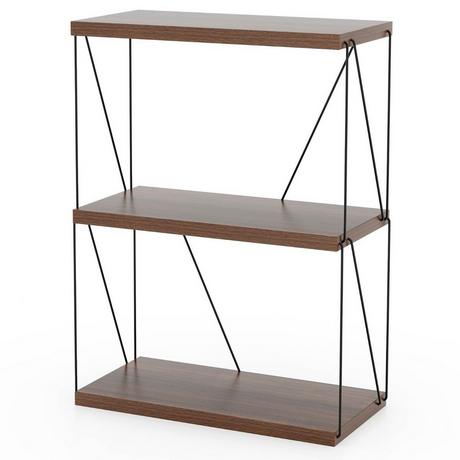 Northix 3 Ebenen Standregal mit Metallrahmen Industrielles Bücherregal Lagerregal 60 x 29,5 x 82 cm  