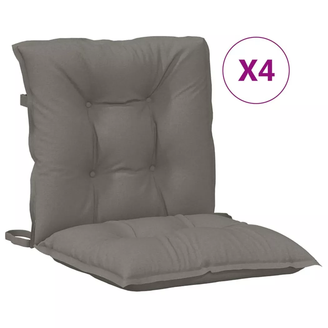 VidaXL - Coussin de chaise à dossier bas tissu, One Size, Gris