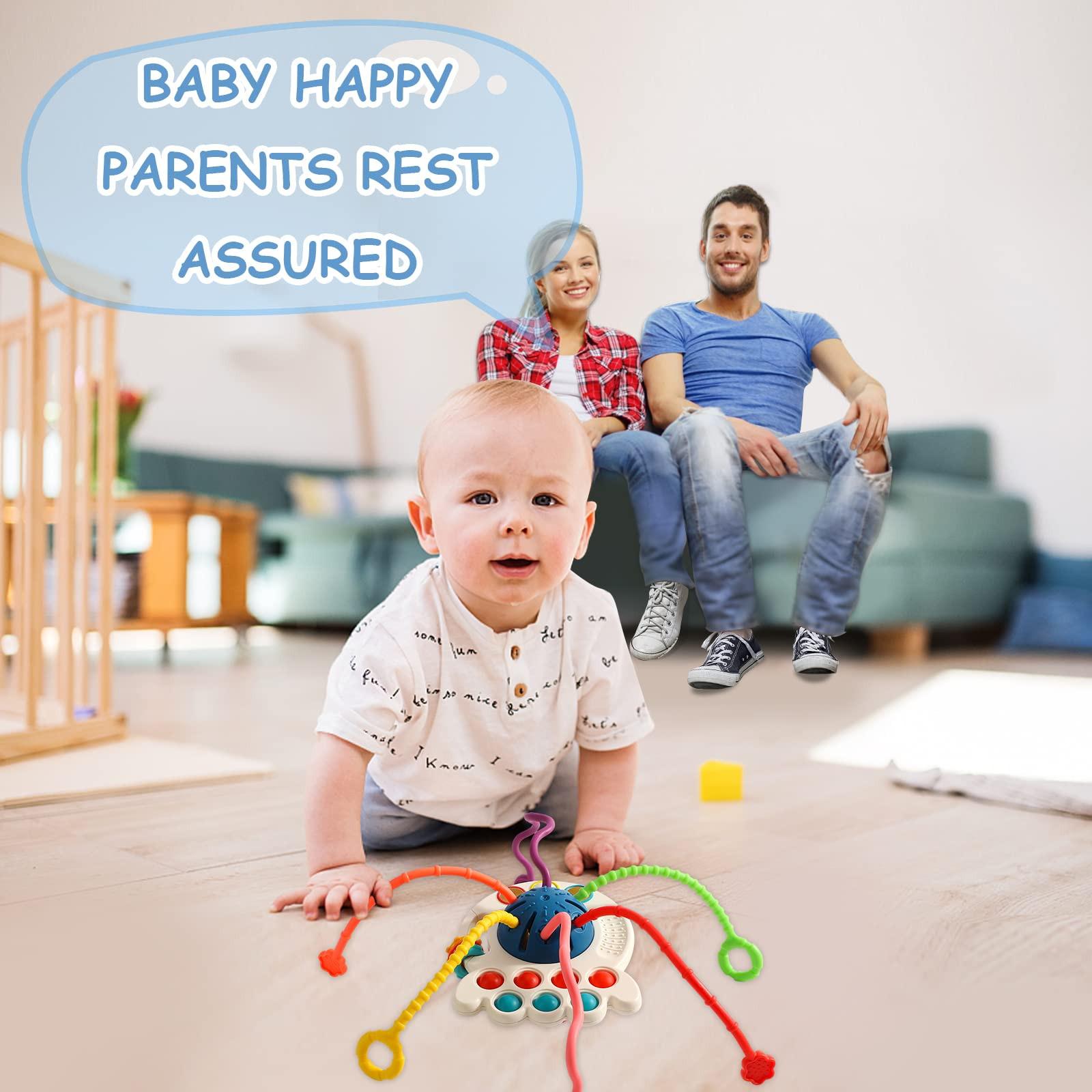 Activity-board  Aktivitätsspielzeug aus Silikon mit Zugschnur, sensorisches Spielzeug für Kleinkinder, Reisespielzeug für Babys 