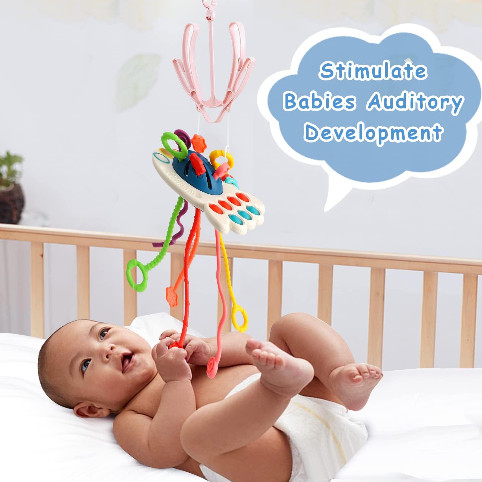 Activity-board  Aktivitätsspielzeug aus Silikon mit Zugschnur, sensorisches Spielzeug für Kleinkinder, Reisespielzeug für Babys 