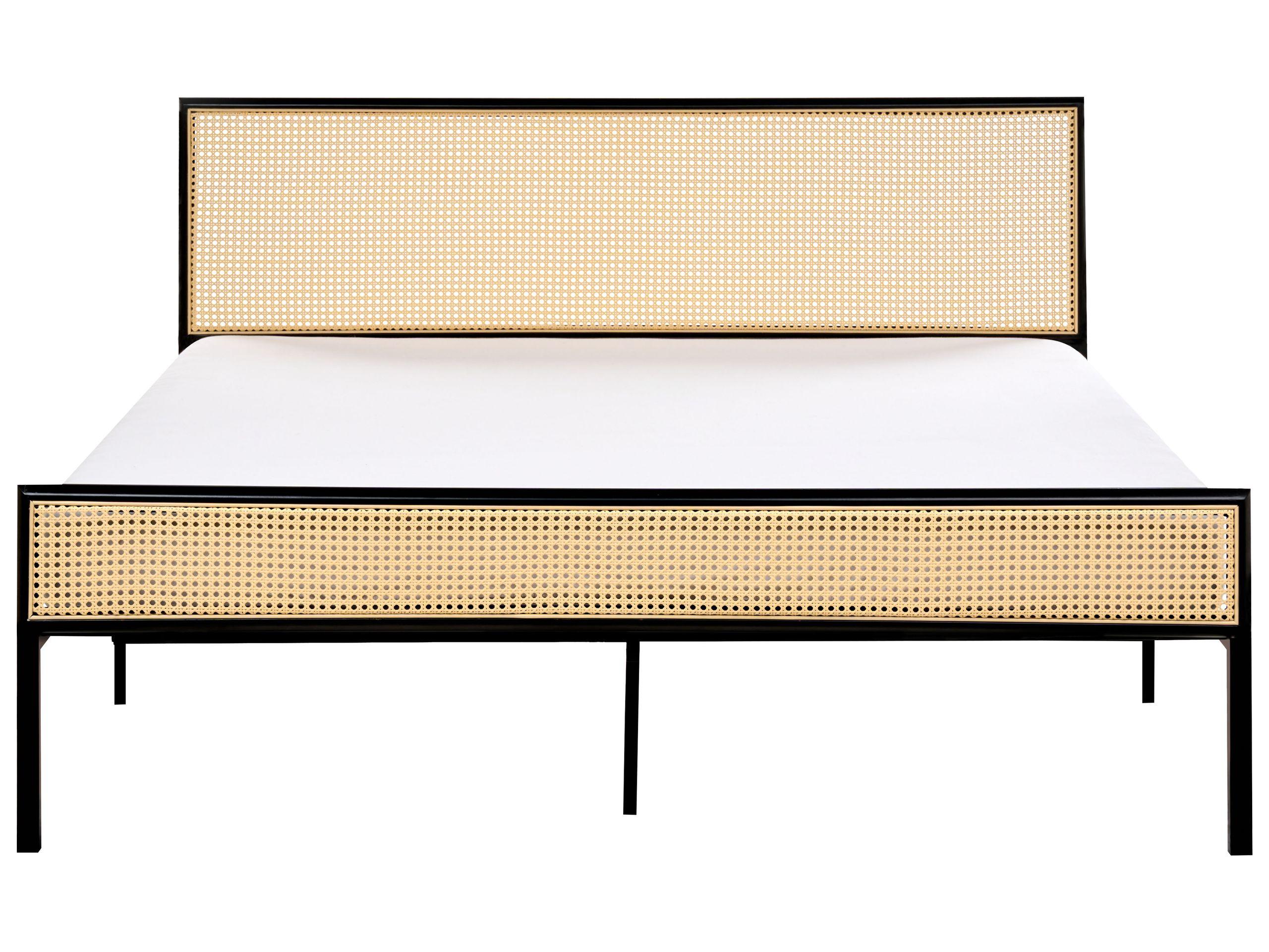 Beliani Lit avec sommier en Métal Moderne AVANTON  