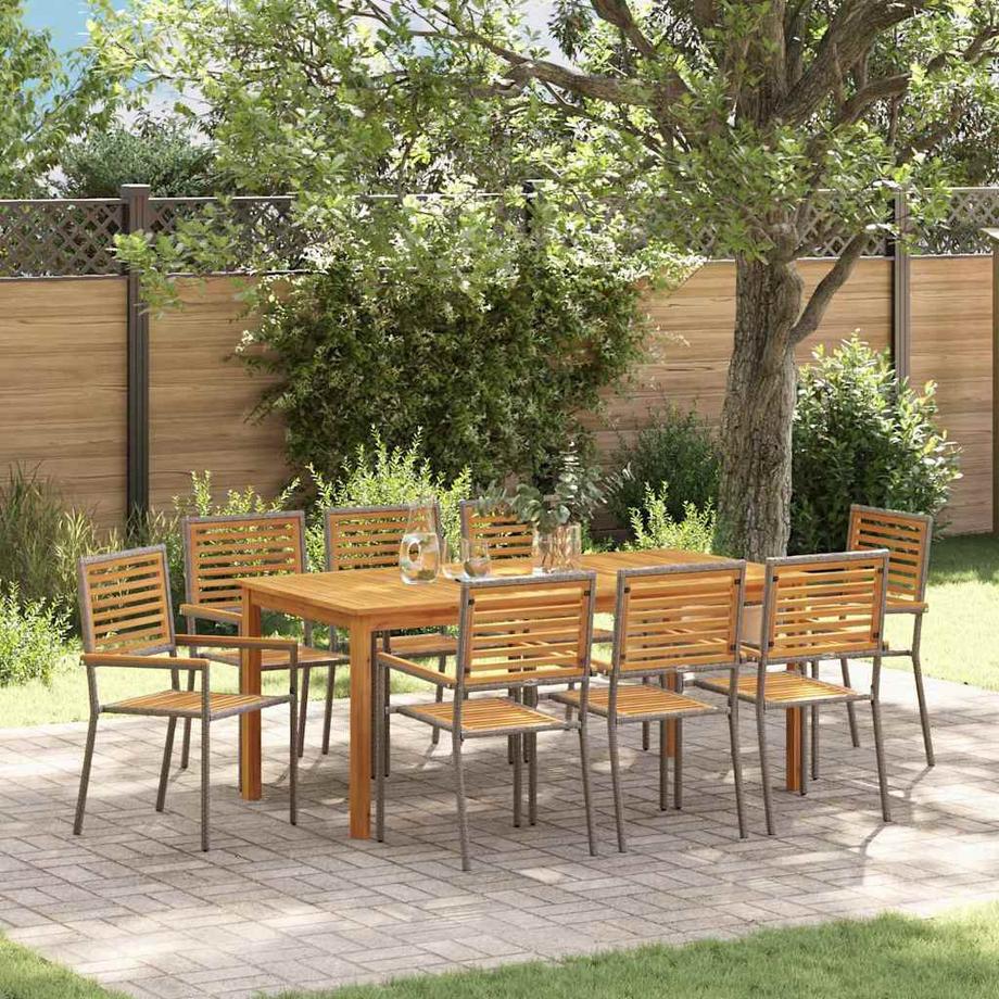VidaXL Ensemble de salle à manger pour jardin bois d'acacia massif  