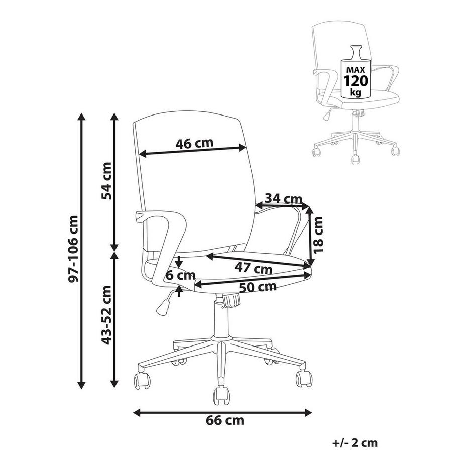 Beliani Chaise de bureau en Tissu Scandinave BONNY  