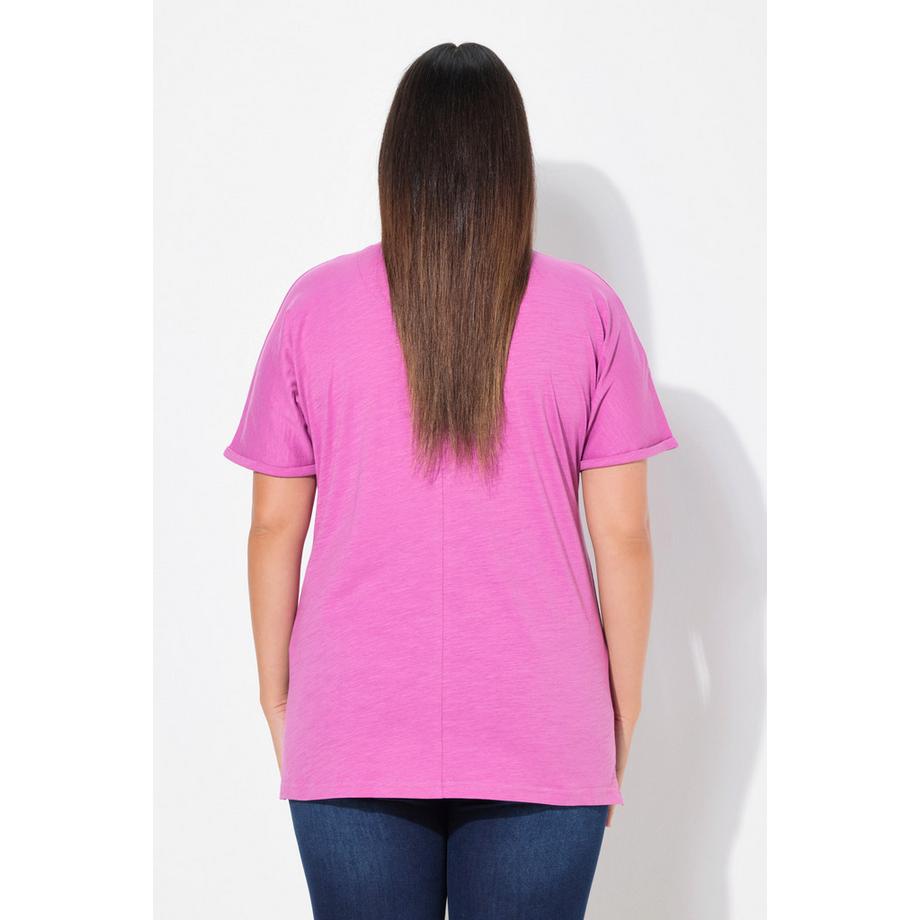 Ulla Popken T-Shirt Oversize Motif Animal Manches Courtes Col V  