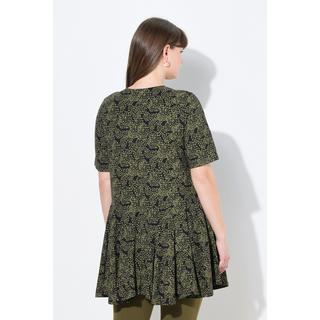 Ulla Popken T-shirt Linea A Scollo Tunica Manica Corta Cotone Biologico  