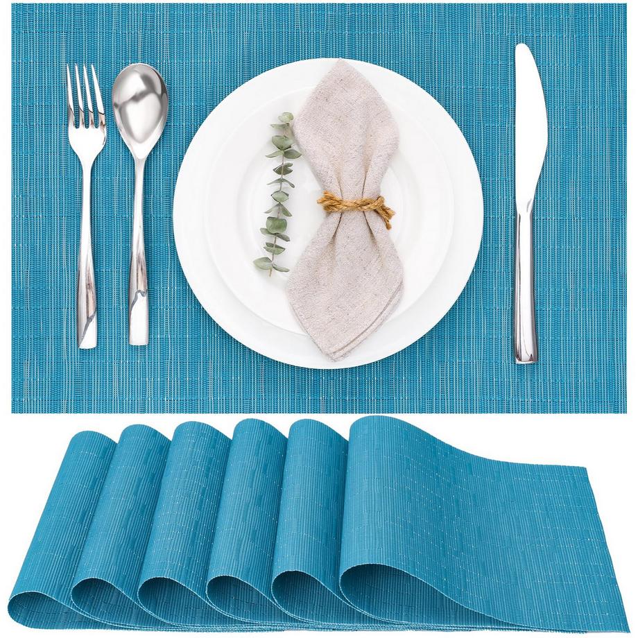 Placemats Washable Set of 6, Woven Placemats Non-slip Heat-resistant