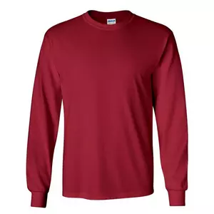 Plain Rundhalsausschnitt Ultra-Baumwolle Langarm-T-Shirt