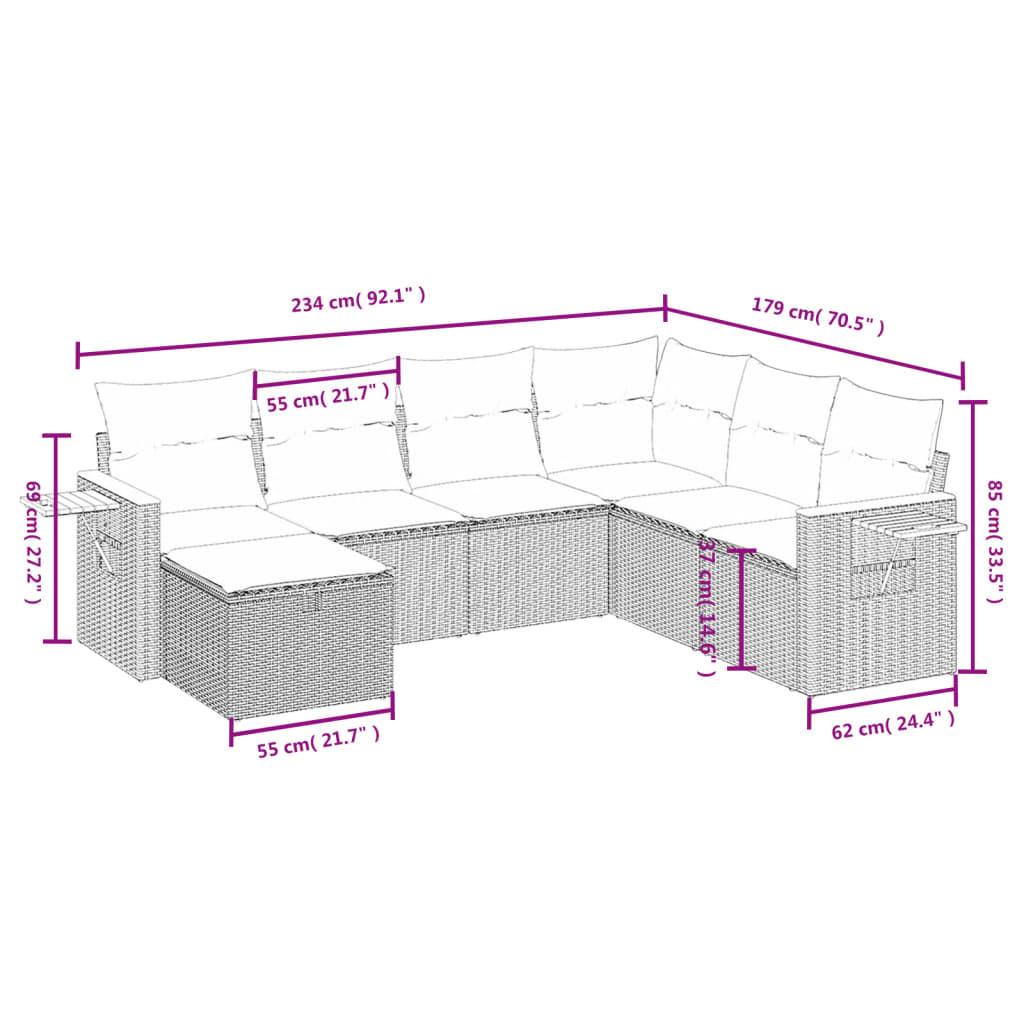 VidaXL Ensemble de canapés de jardin rotin synthétique  