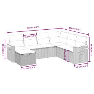 VidaXL Ensemble de canapés de jardin rotin synthétique  