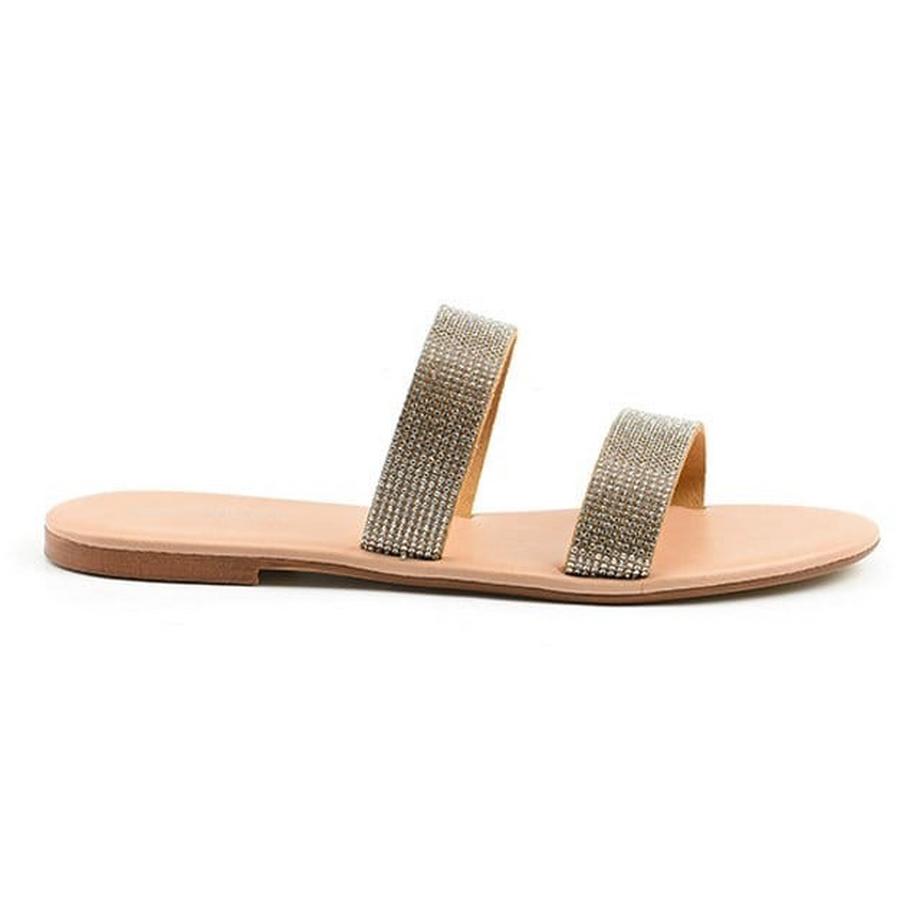 Andrea Sabatini Kimono-36 Sandales plates ornées de strass  