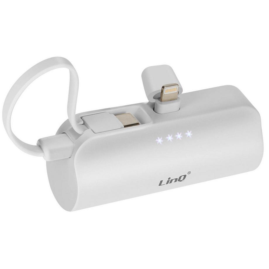 Powerbank 6000mAh iPhone + USB-C Blanc