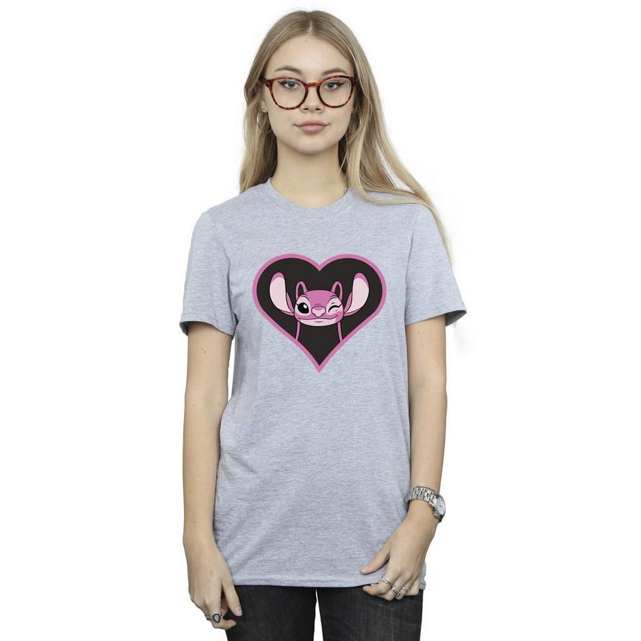 Lilo & Stitch T-Shirt Imprimé Cœur  