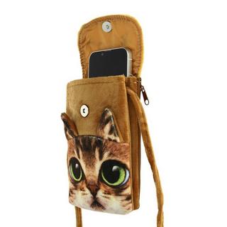 Avizar  Handytasche Katzendesign Braun 